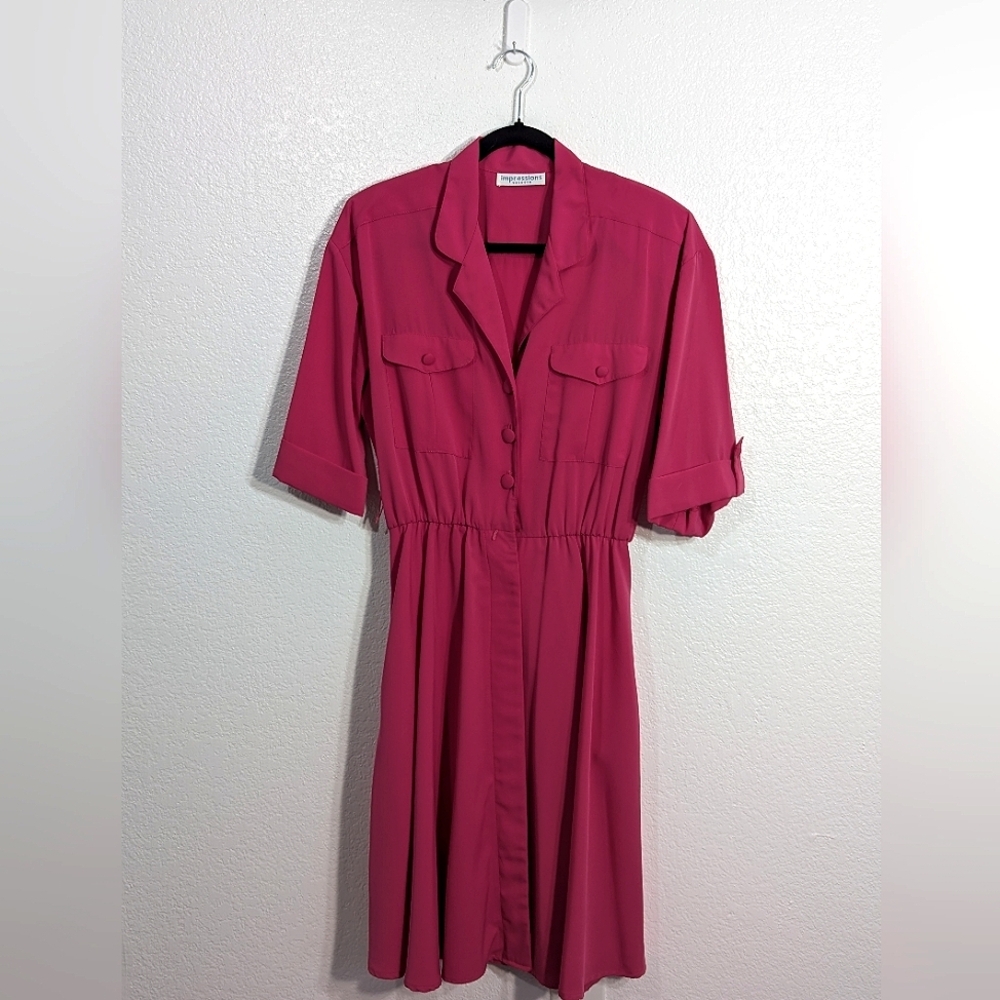 Casual Hot-pink dress